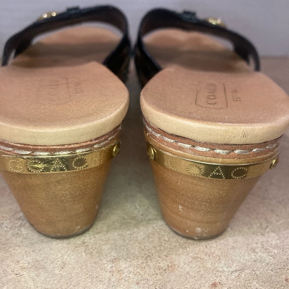 Coach clog style patent black leather strap size 6-. - Picture 6 of 10